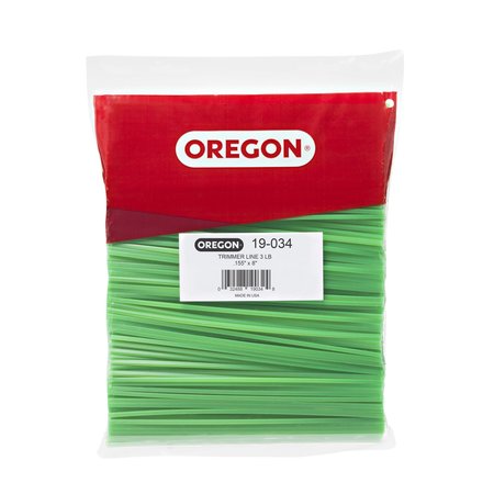 OREGON Gatorline Square Trimmer Line, .155" by 8", Precut, 3Lb Bag 19-034